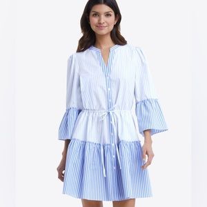Draper James Blue/White Striped Dress